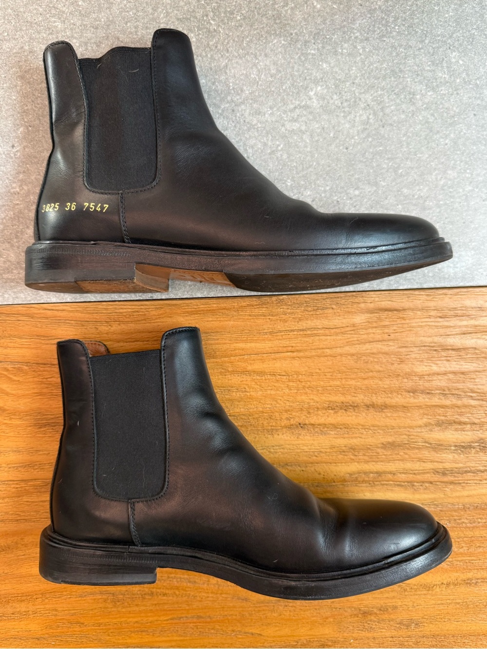 Common Projects Woman Black Leather Chelsea Boot 3825 Size 36 Italy (US 6) - Picture 3 of 11